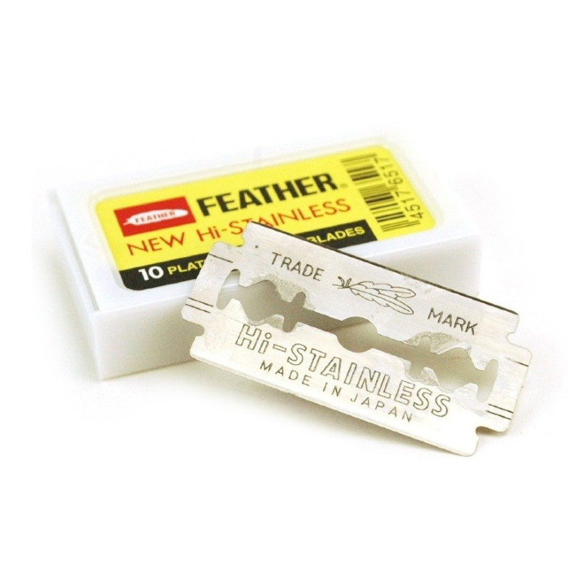 Лезвия для безопасной бритвы Feather New Hi-Stainless (10 лезвий)