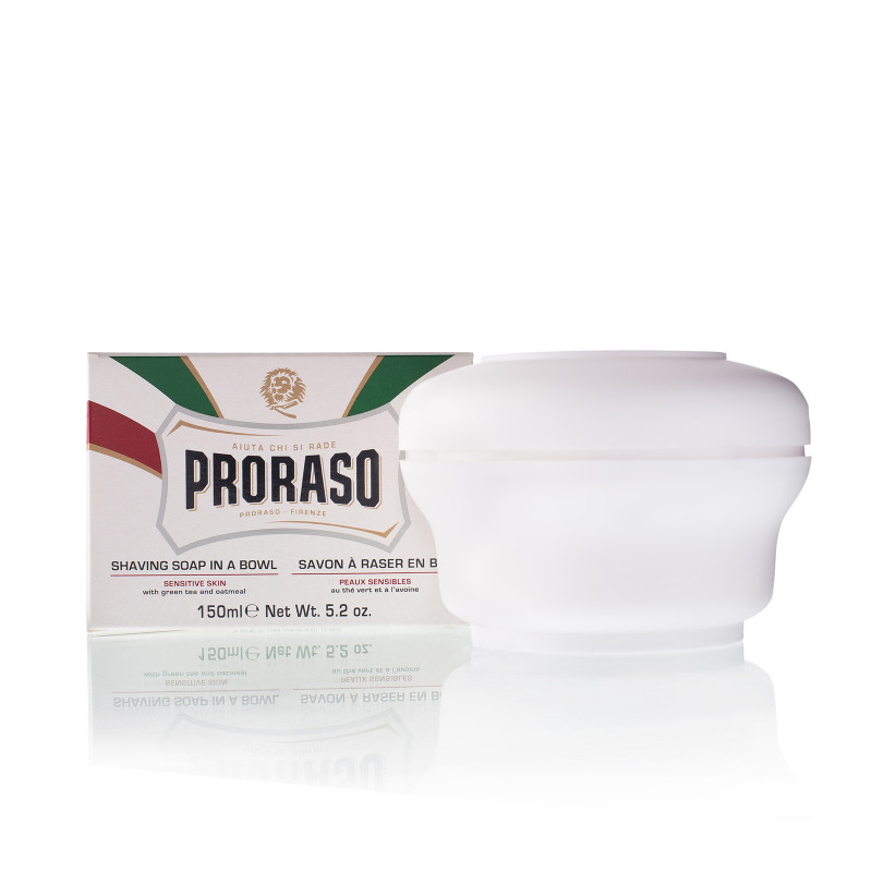 Мыло для бритья Proraso White Shaving Jar Sensitive Green Tea, 150 мл