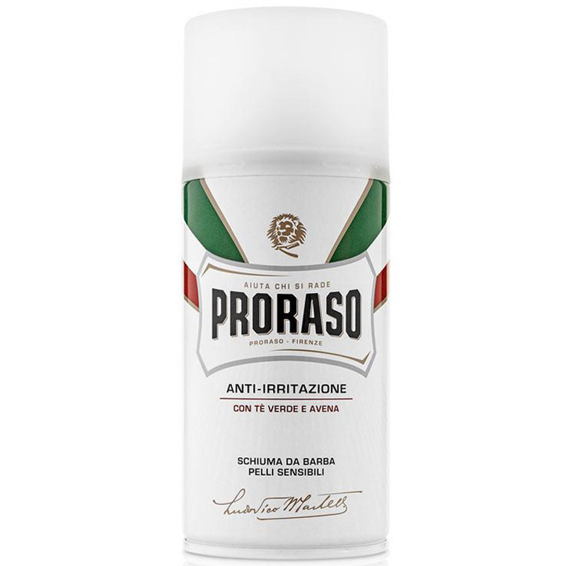 Піна для гоління Proraso White Shaving foam зелений чай для чутливої ​​шкіри, 300 мл