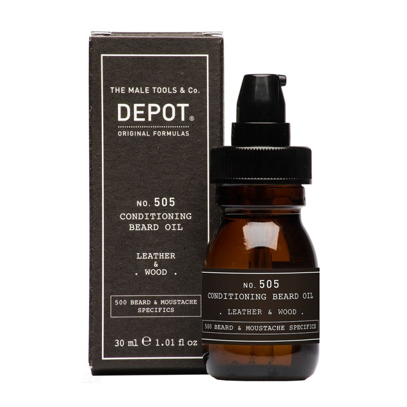 Масло-кондиционер для бороды Depot 505 Leather & Wood Conditioning Beard Oil "Кожа и Дерево", 30 мл