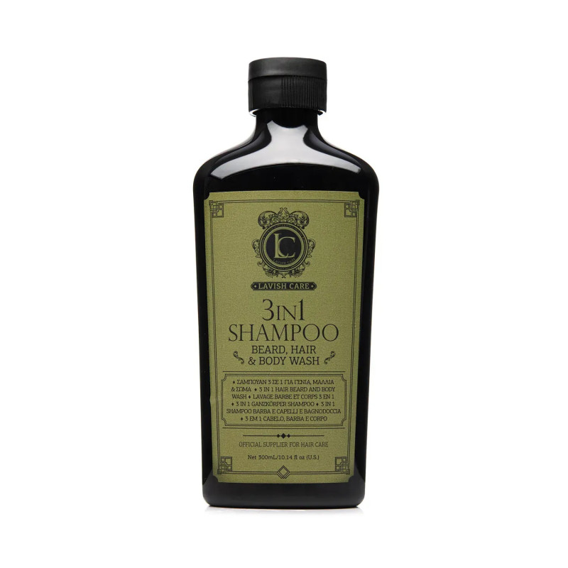 Шампунь для бороди, волосся та тіла 3 в 1 Lavish Care 3 in1 Shampoo Beard, Hair & Body Wash, 300 мл