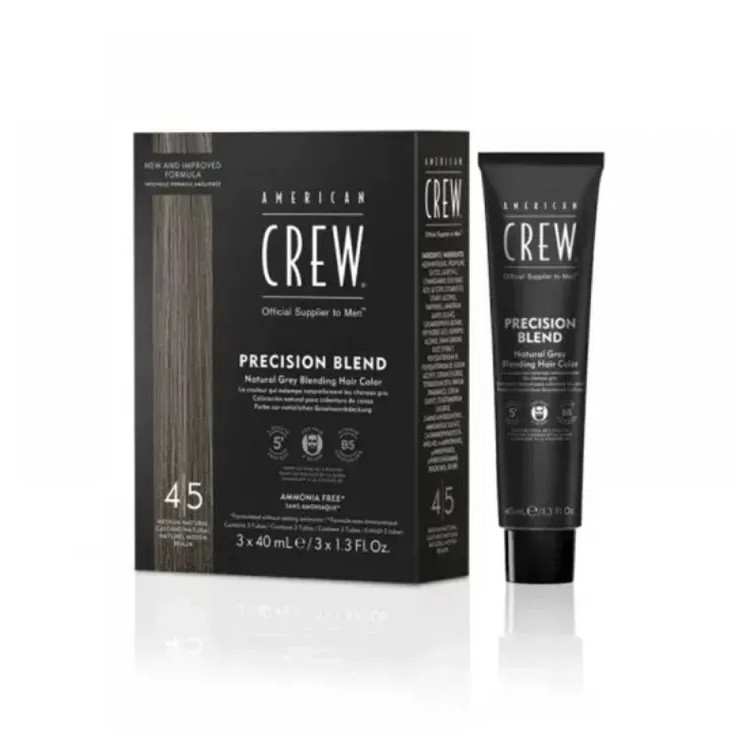 Система маскировки седых волос (уровень 4-5) American Crew Precision Blend Medium Natural 3 x 40 мл