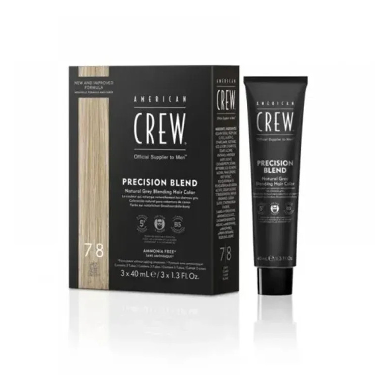 Система маскировки седых волос (уровень 7-8) American Crew Precision Blend Light 3 x 40 мл