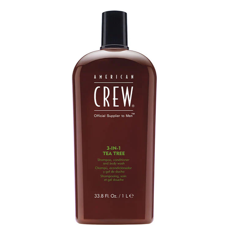 Средство по уходу за волосами и телом 3-в-1 "Чайное дерево" American Crew Tea Tree 3-in-1 Shampoo, Conditioner and Body Wash, 1000мл