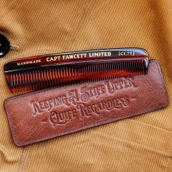 Карманная расческа для волос в кожаном чехле Captain Fawcett\'s CF.7T